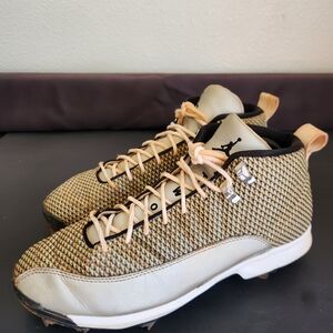 Air Jordan 12 Retro METALLIC SILVER Baseball Cleats Size: 10